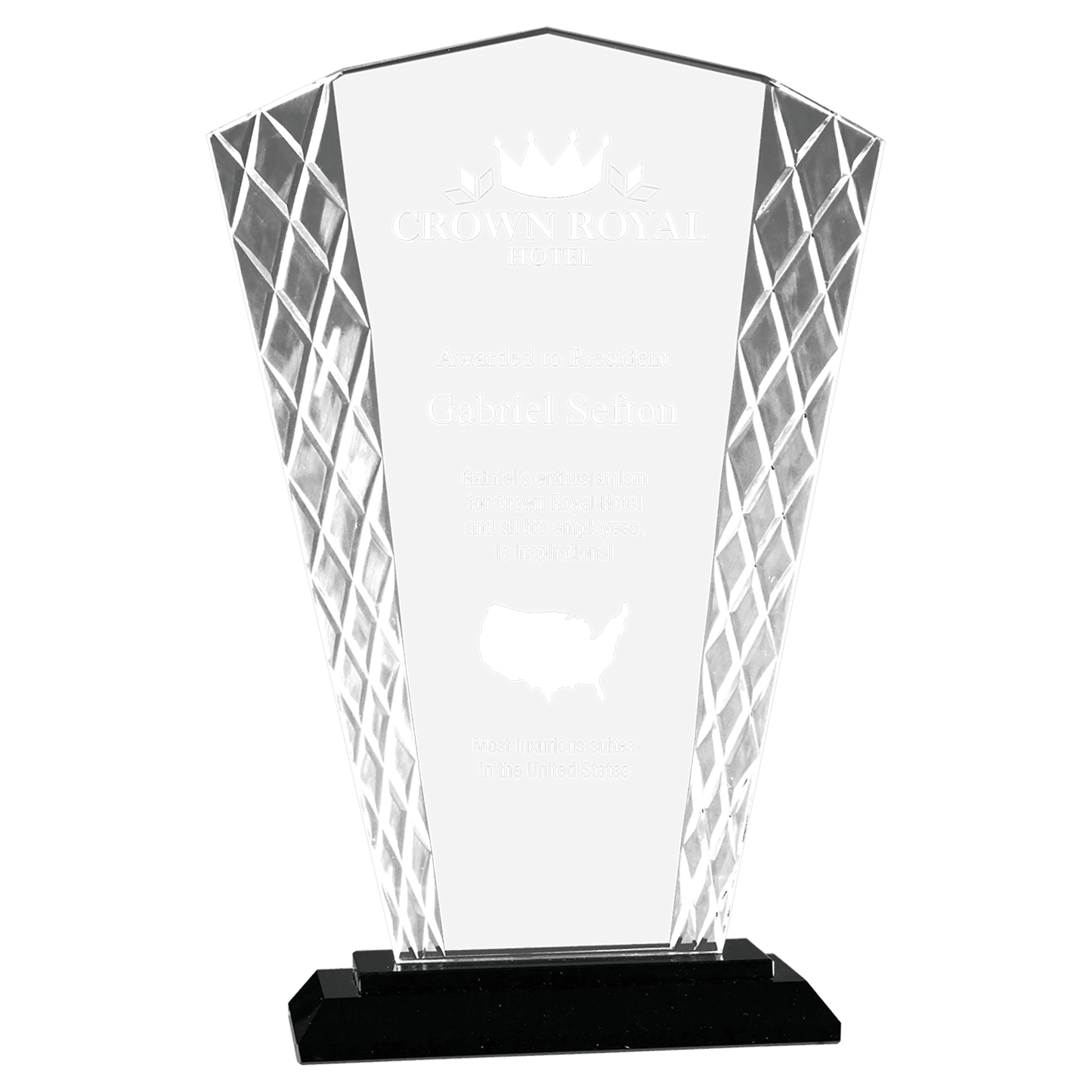 9 1/2" Fan Accent Glass on Black Base