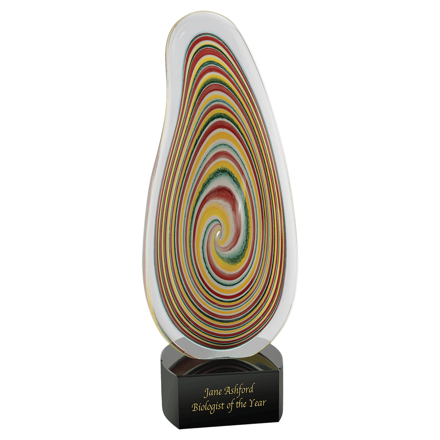 12 1/4" Multi-Color Flat Swirl Art Glass