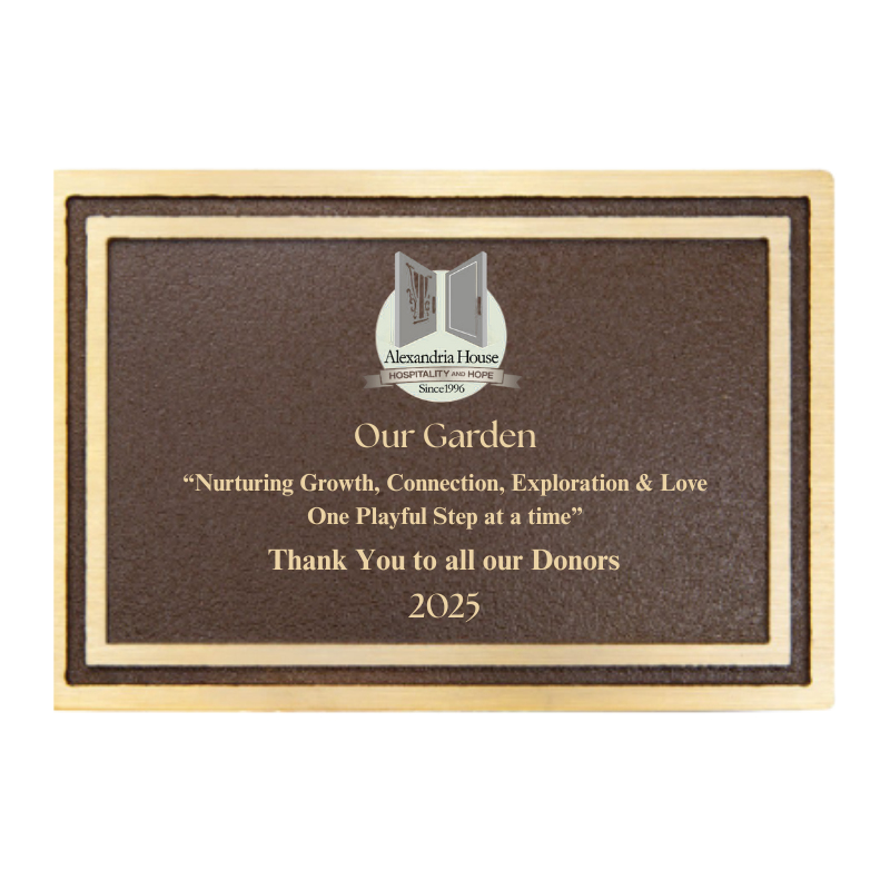 8" x 6" Bronze/Brown Rectangle Cast Aluminum Sign with 24" Aluminum Rod