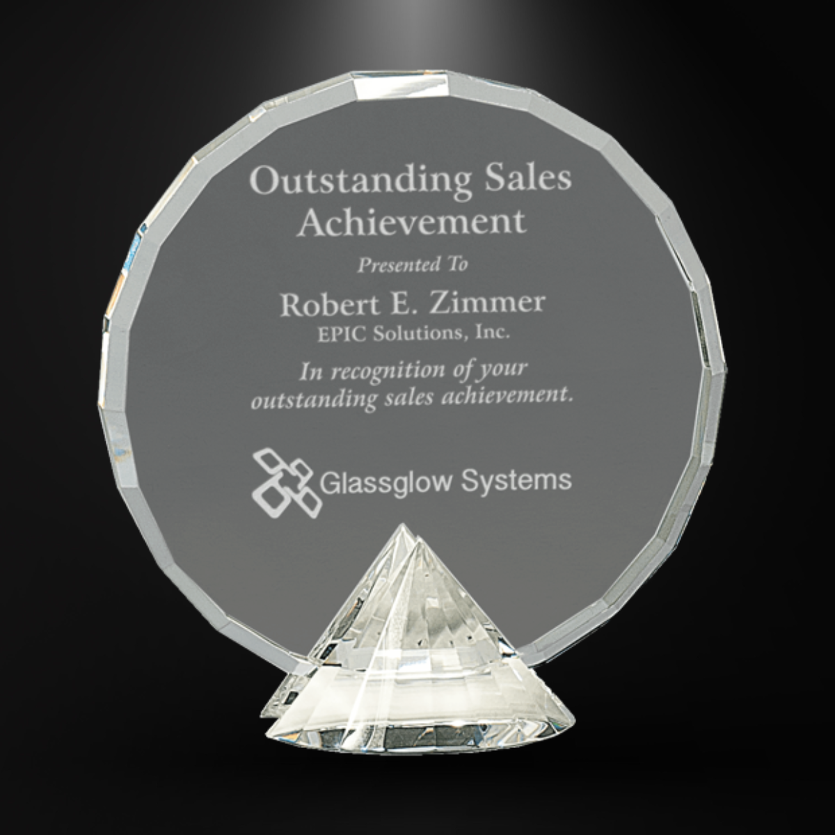 Crystal Clear Round on Clear Diamond Base