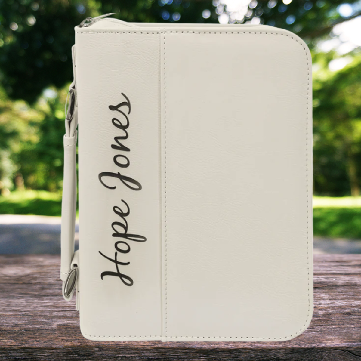 Leatherette Book/Bible Cover with Handle & Zipper 6 3/4" x 9 1/4"