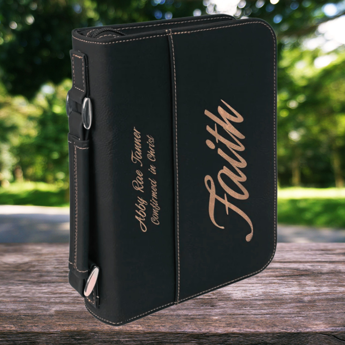 Leatherette Book/Bible Cover with Handle & Zipper 6 3/4" x 9 1/4"