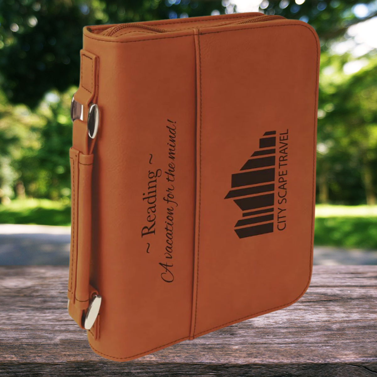 Leatherette Book/Bible Cover with Handle & Zipper 6 3/4" x 9 1/4"