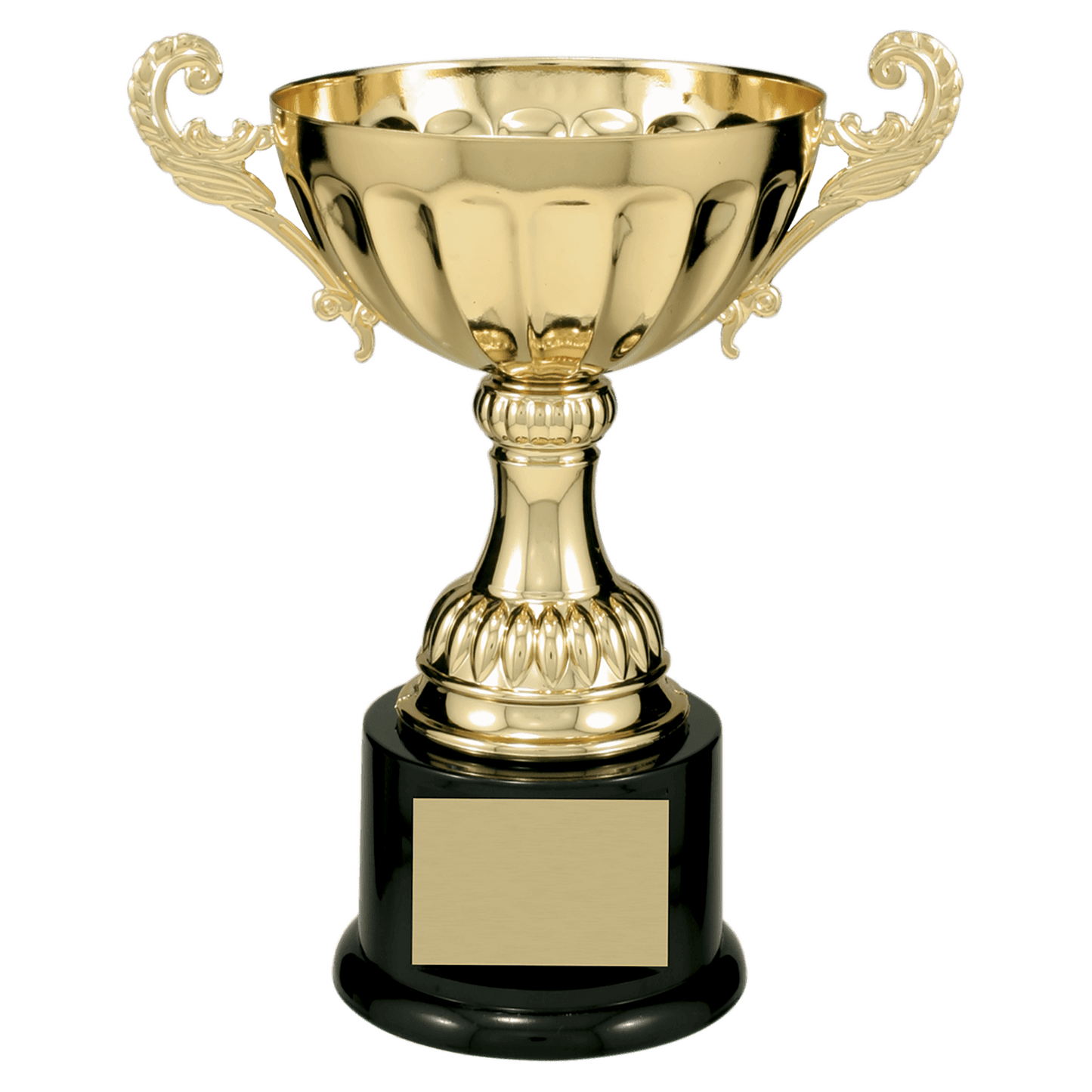 8 1/2" Gold Completed Metal Cup Trophy on Plastic Base