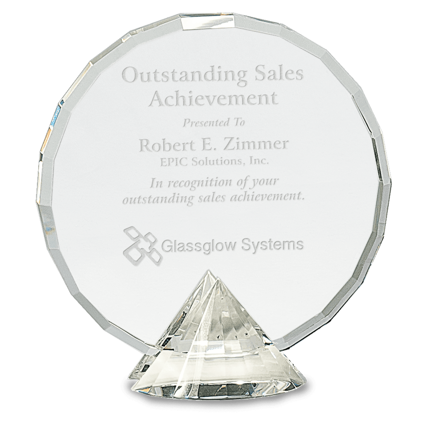 Crystal Clear Round on Clear Diamond Base