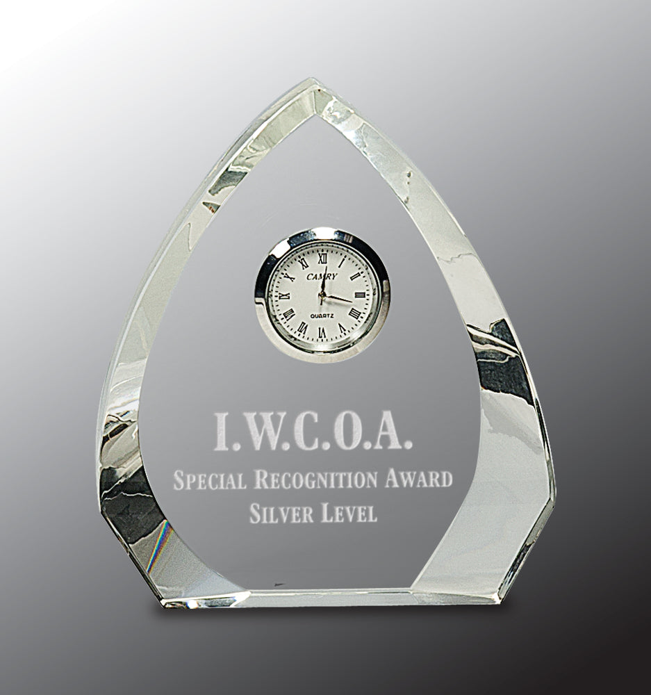 5 1/2'' Clear Crystal Arch with Clock