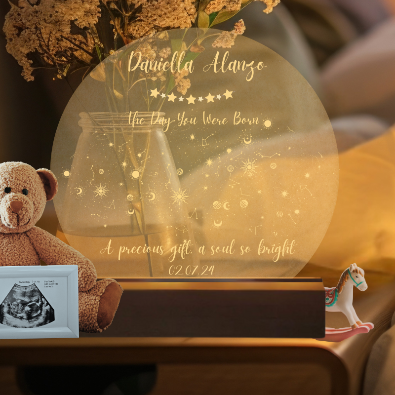 5" Personalized Round Acrylic Constellation light