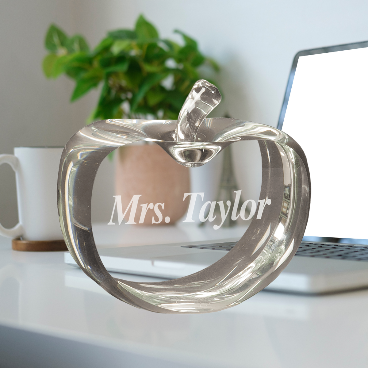 3 1/2" x 3 3/4" Flat Crystal Apple
