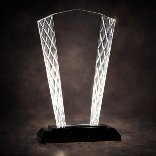 9 1/2" Fan Accent Glass on Black Base