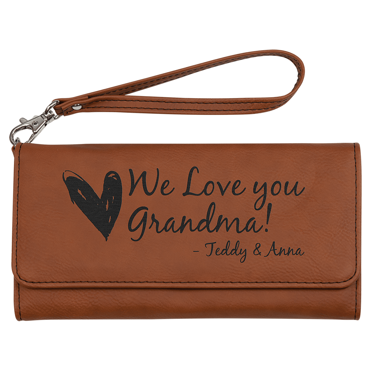 Leatherette Rawhide Wallet with Strap