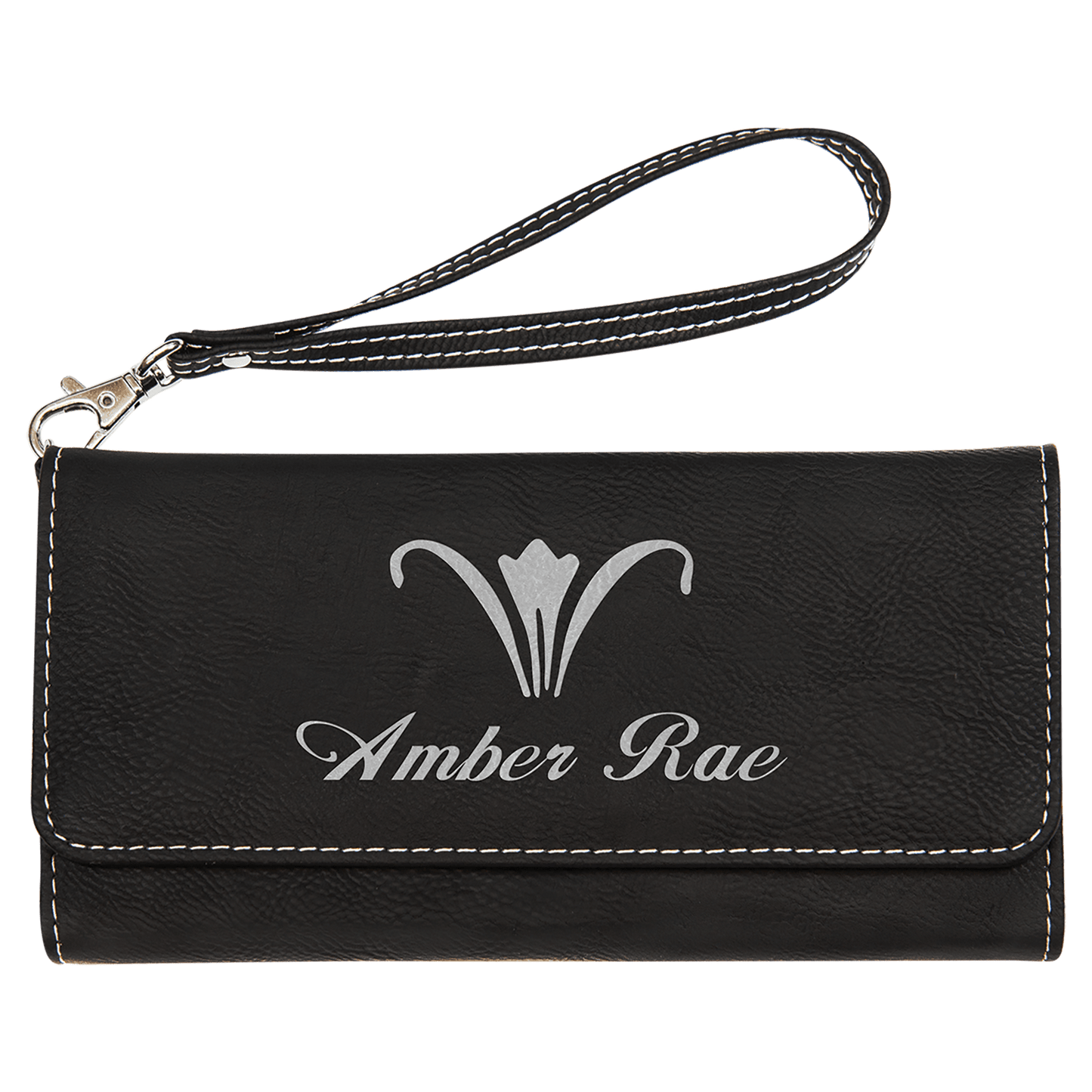 Leatherette Rawhide Wallet with Strap