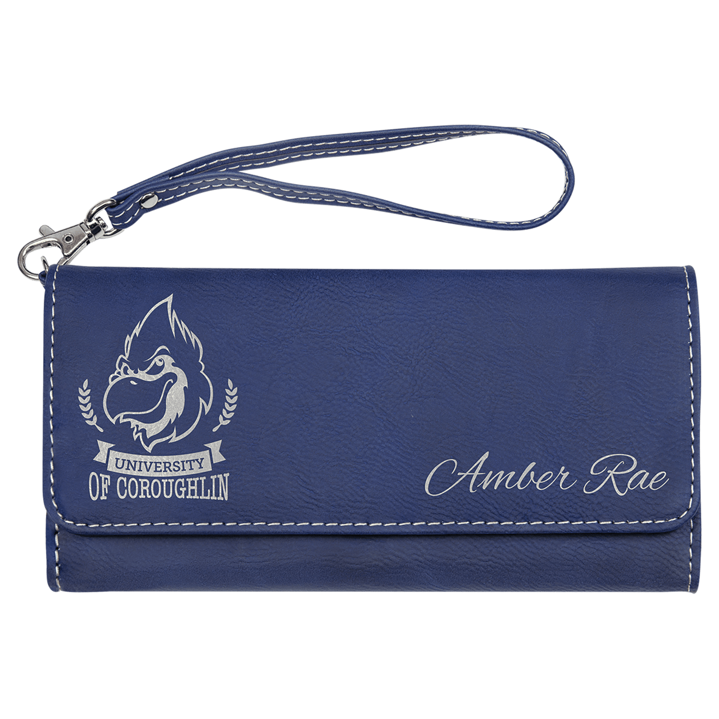 Leatherette Rawhide Wallet with Strap