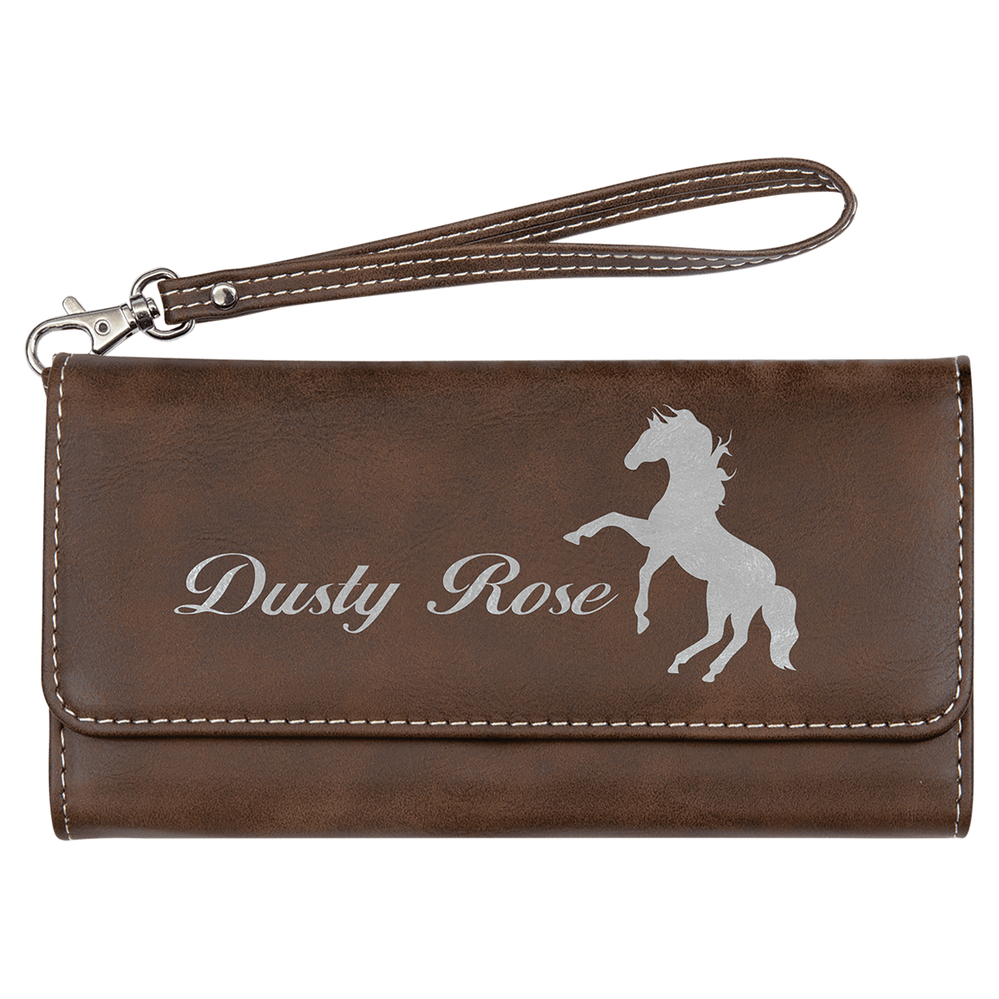 Leatherette Rawhide Wallet with Strap