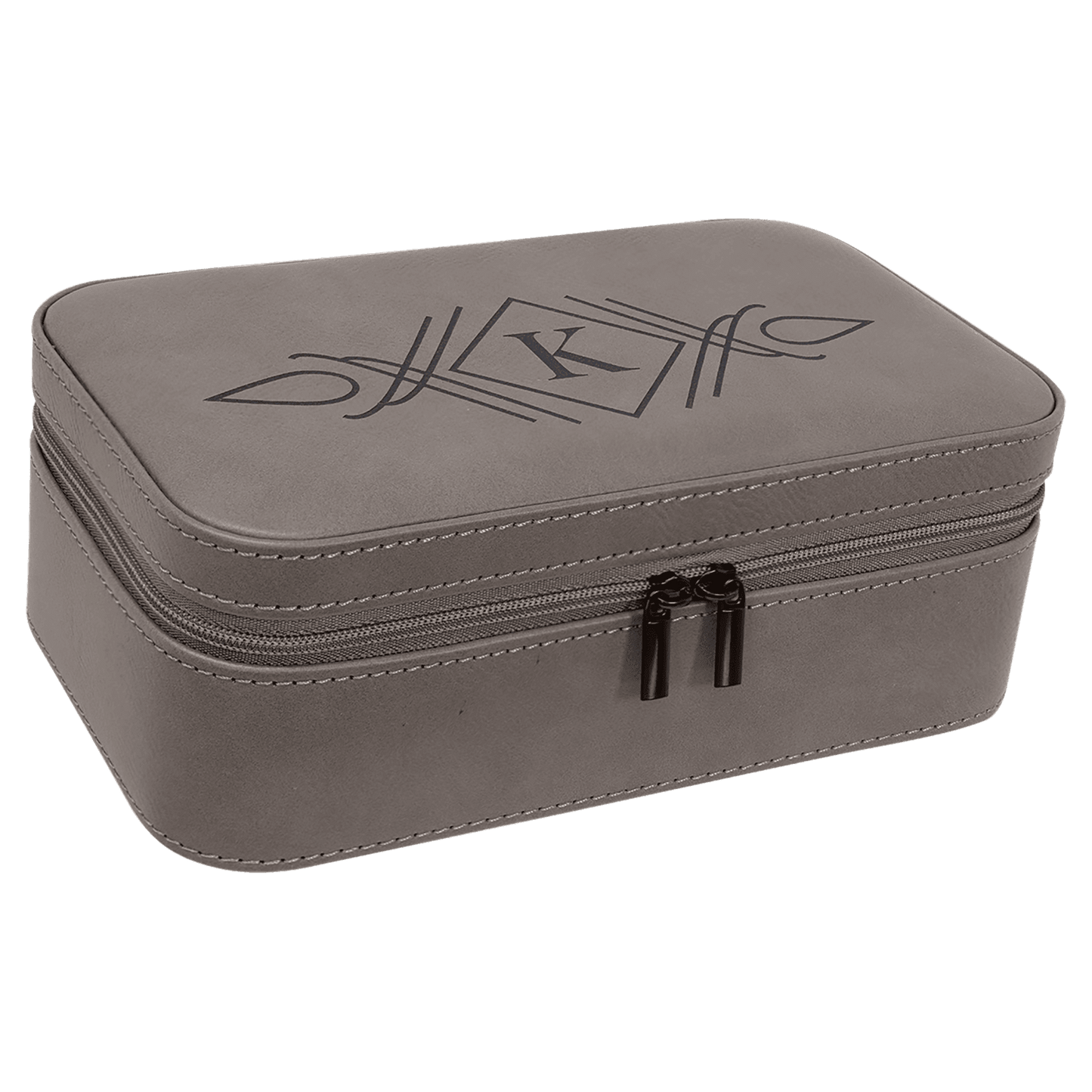 7 1/2" X 4 1/2" Dark Brown Laserable Leatherette Jewelry Box