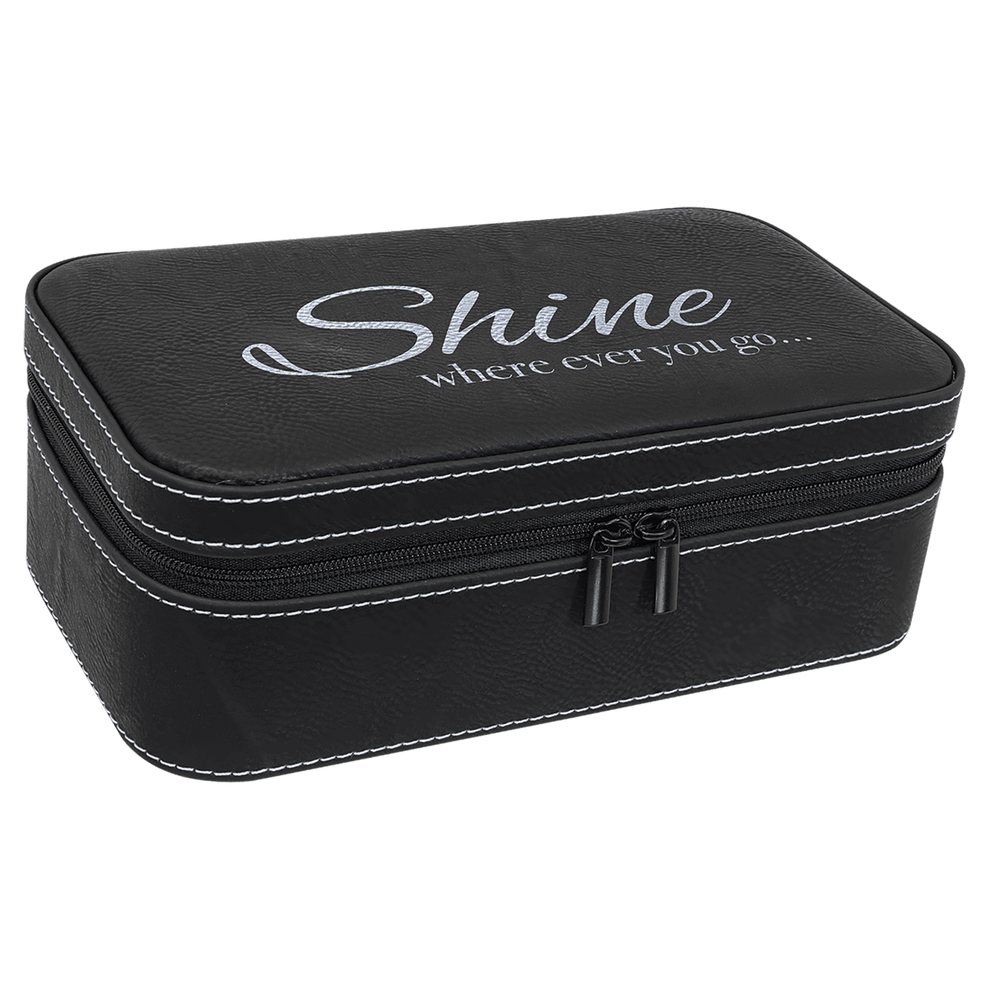 7 1/2" X 4 1/2" Dark Brown Laserable Leatherette Jewelry Box