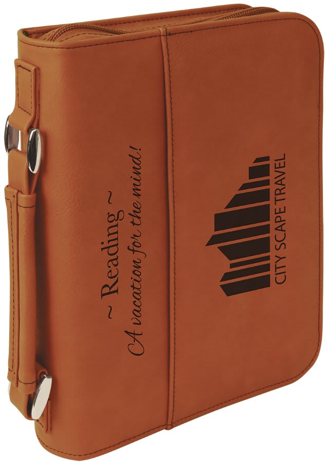Leatherette Book/Bible Cover with Handle & Zipper 6 3/4" x 9 1/4"