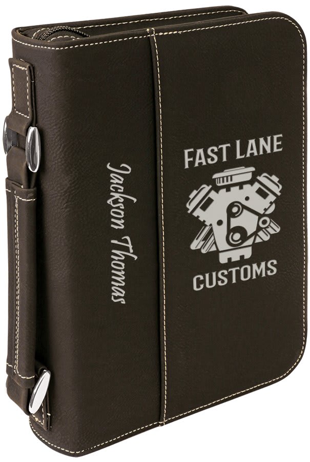 Leatherette Book/Bible Cover with Handle & Zipper 6 3/4" x 9 1/4"