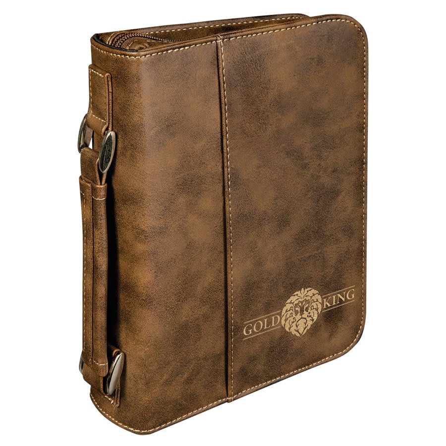 Leatherette Book/Bible Cover with Handle & Zipper 6 3/4" x 9 1/4"