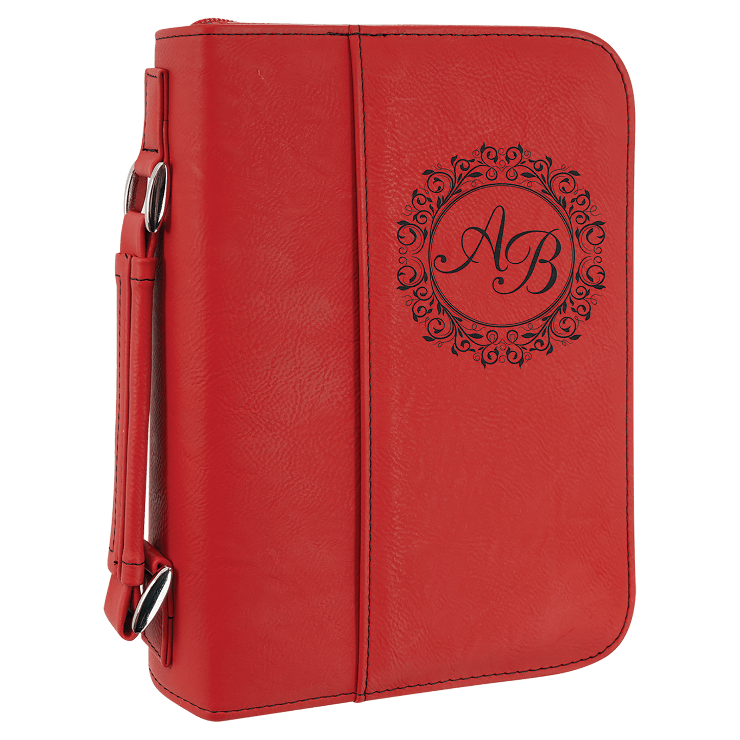 Leatherette Book/Bible Cover with Handle & Zipper 6 3/4" x 9 1/4"