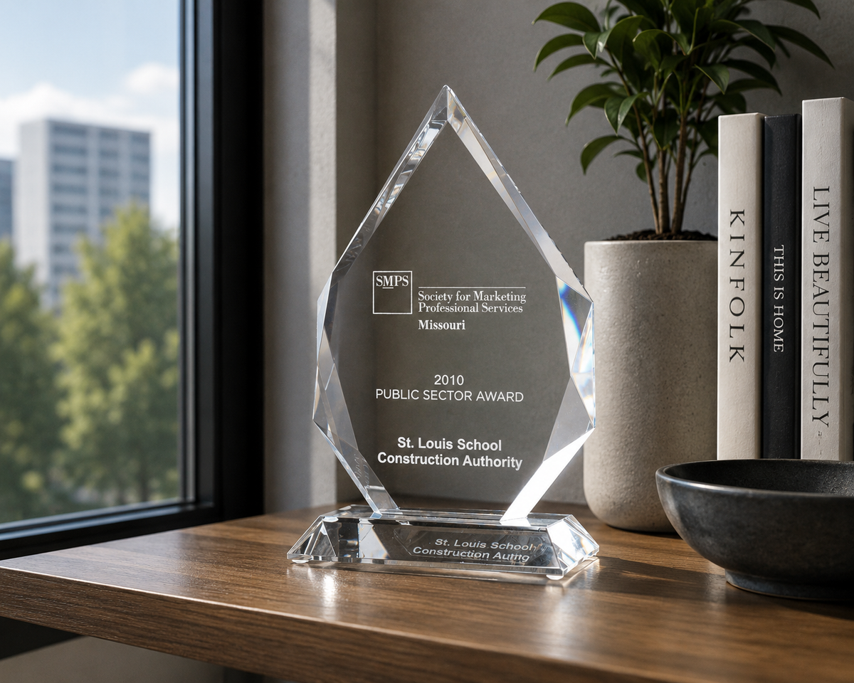 9 7/8" Flame Series Multi-Faceted Optical Crystal Award