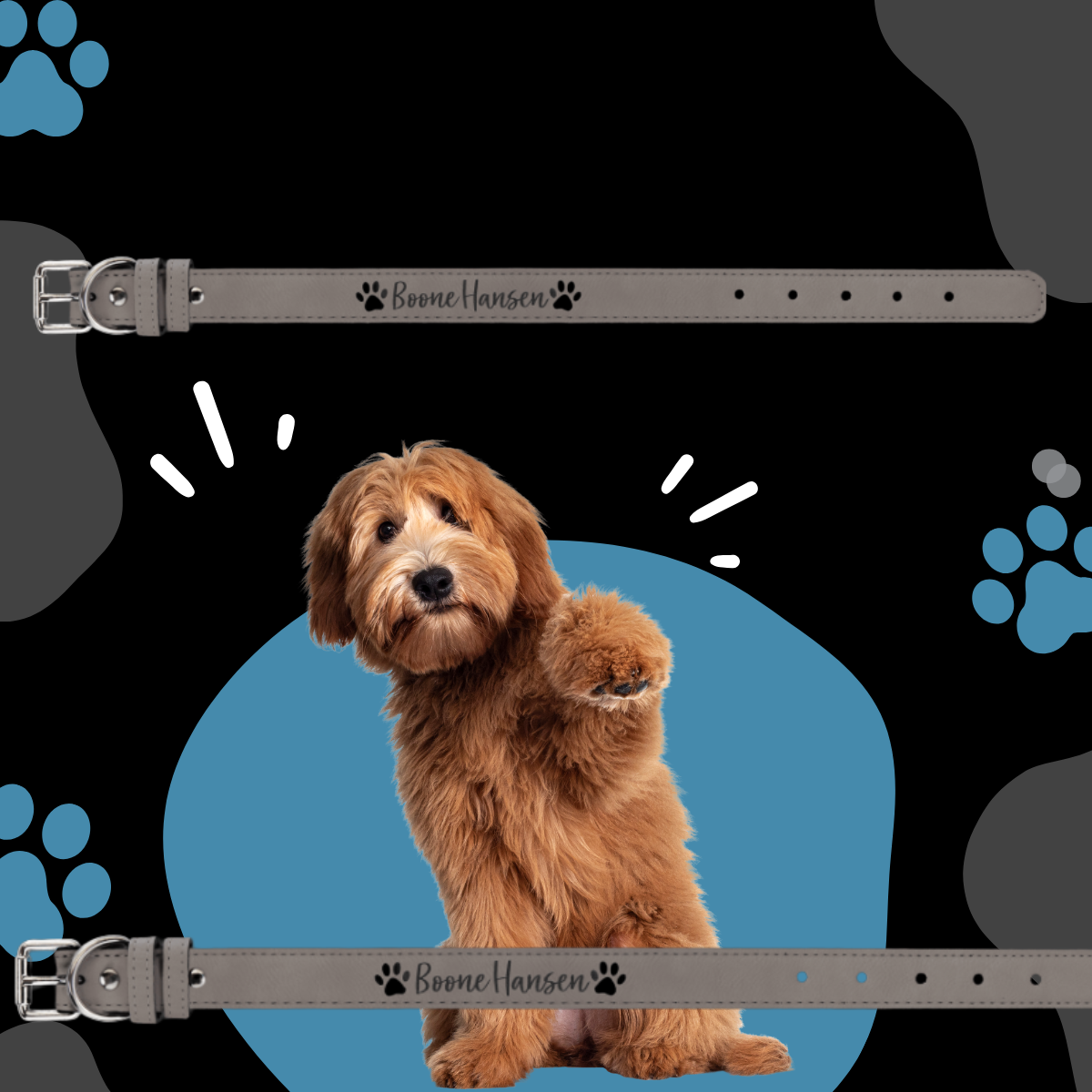 Dog Collar Leatherette Medium 19" x 1" in variety of colors to choose from