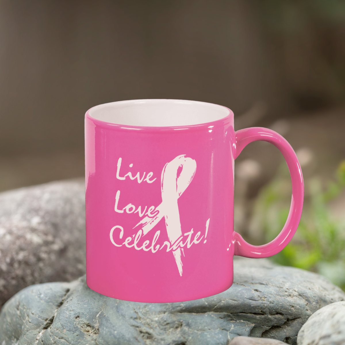 11 oz. Black Ceramic Round LazerMug