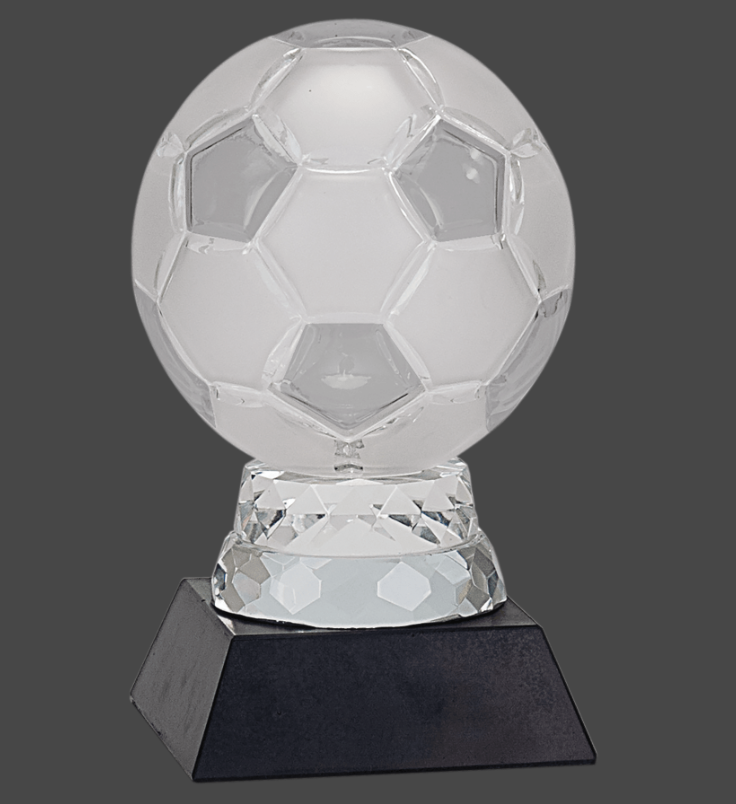 6 1/4" Glass Soccer Ball with Marble Base
