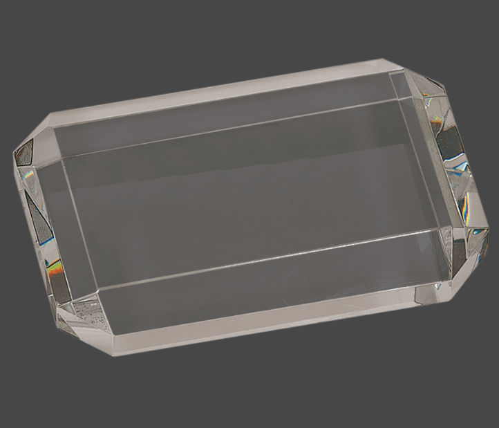 Crystal Clear Clipped Corners Rectangle Paperweight