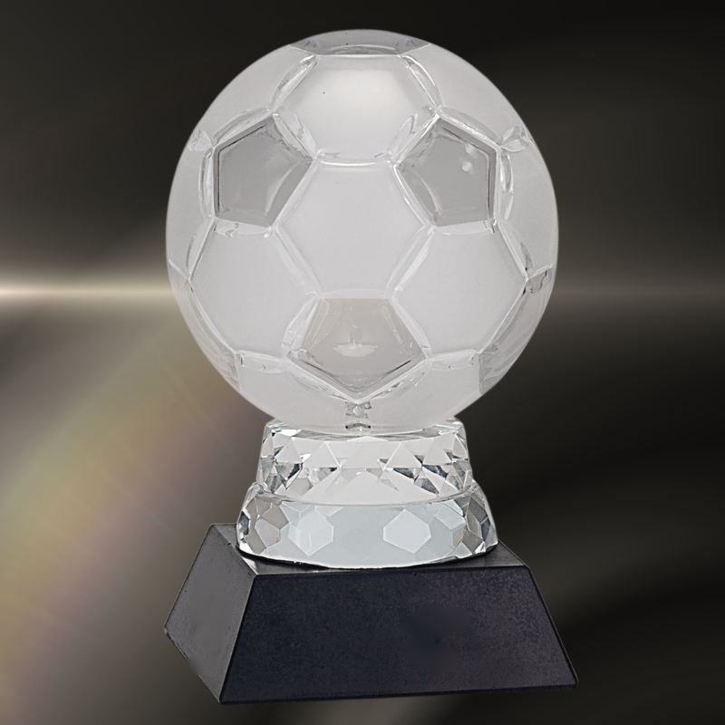 6 1/4" Glass Soccer Ball with Marble Base