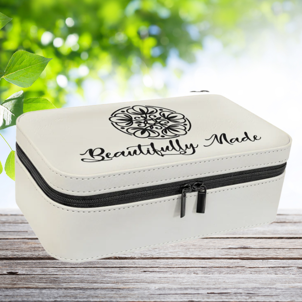 7 1/2" X 4 1/2" Dark Brown Laserable Leatherette Jewelry Box