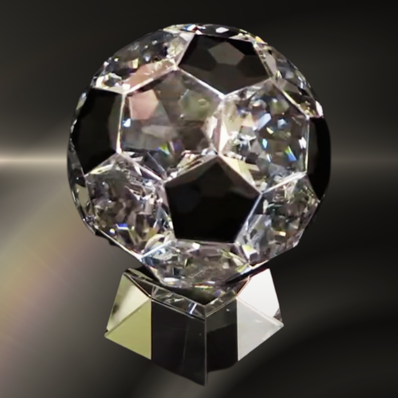 7 1/2" Crystal Soccer Ball on Clear Base