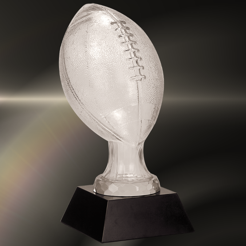13 3/4" Glass Football with Black Marble Base