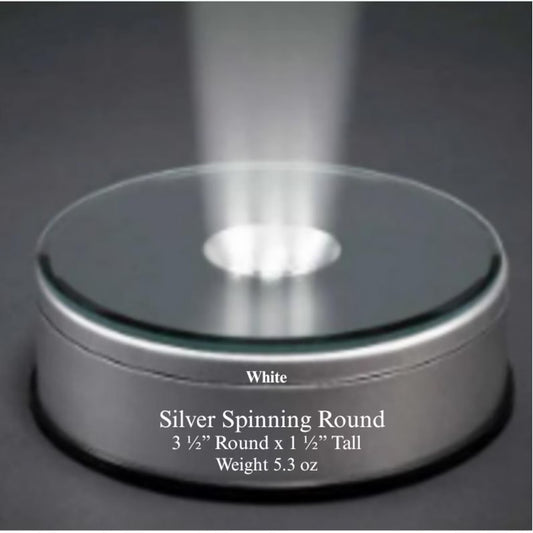 LED Light Spinning (Silver Round) Base