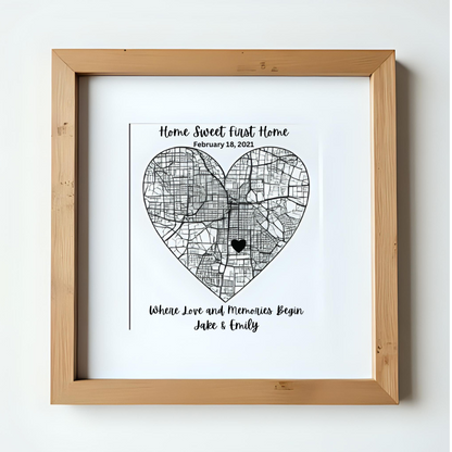 10x10"Custom Framed Special Event Map