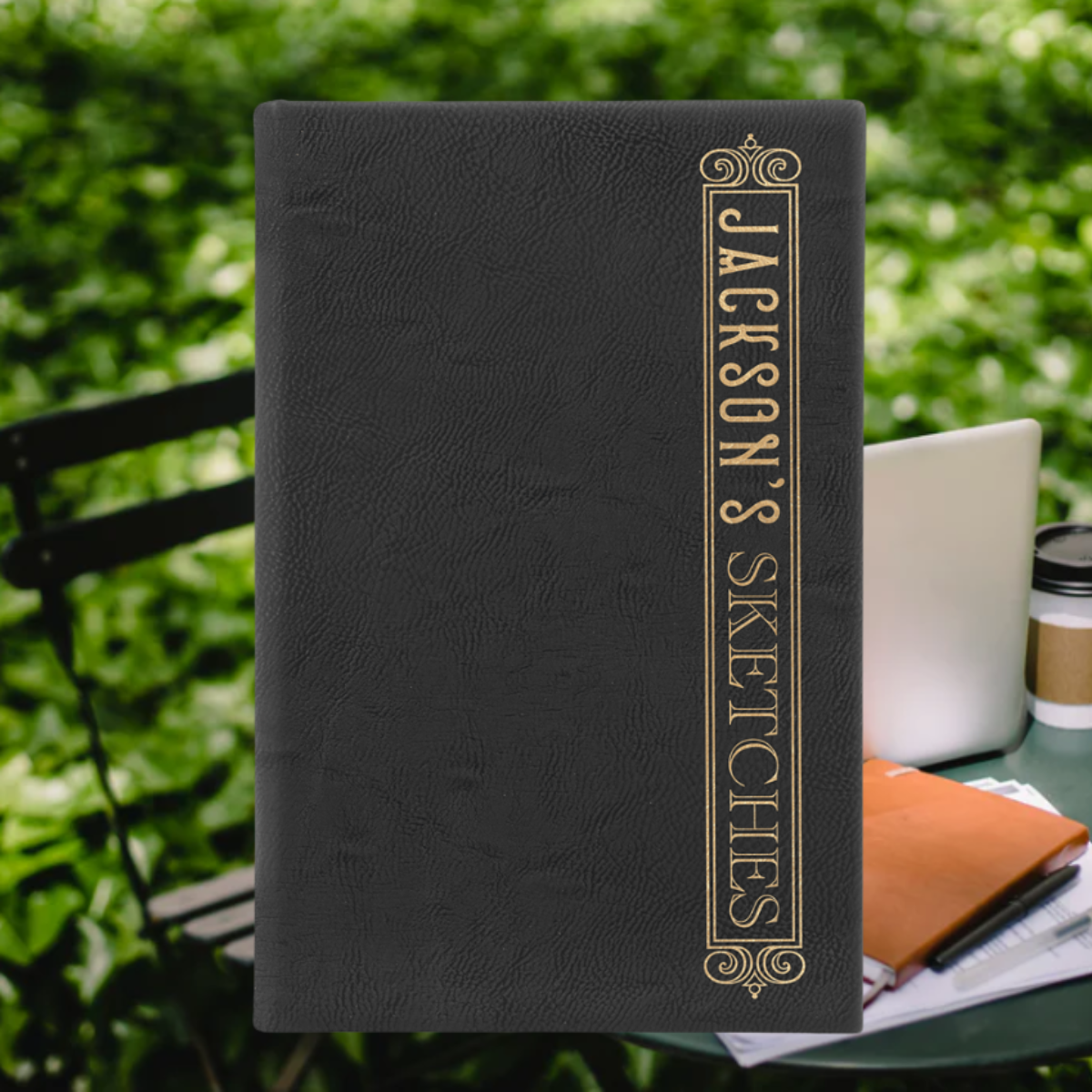 Sketch Book Unlined Notepad with Leatherette Cover  in a variety of Leather Colors