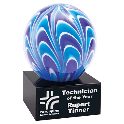 5" Two-Tone Blue & White Sphere