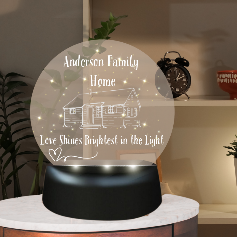 Acrylic Personalized Round Light & Base