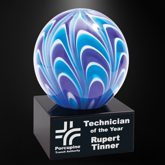 5" Two-Tone Blue & White Sphere