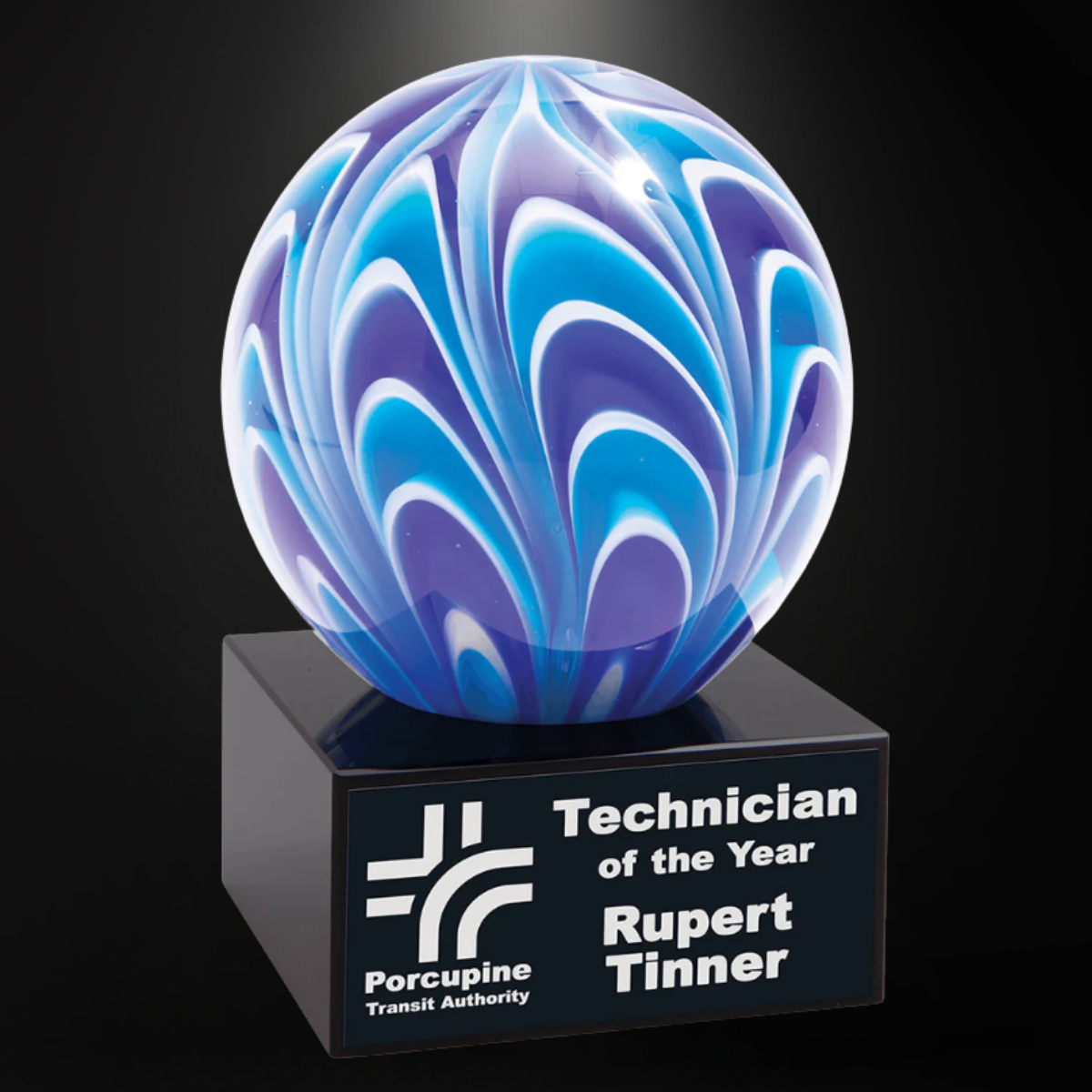 5" Two-Tone Blue & White Sphere