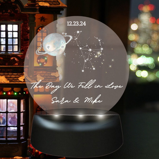 Acrylic Personalized Round Light & Base