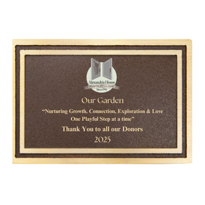 8" x 6" Bronze/Brown Rectangle Cast Aluminum Sign with 24" Aluminum Rod