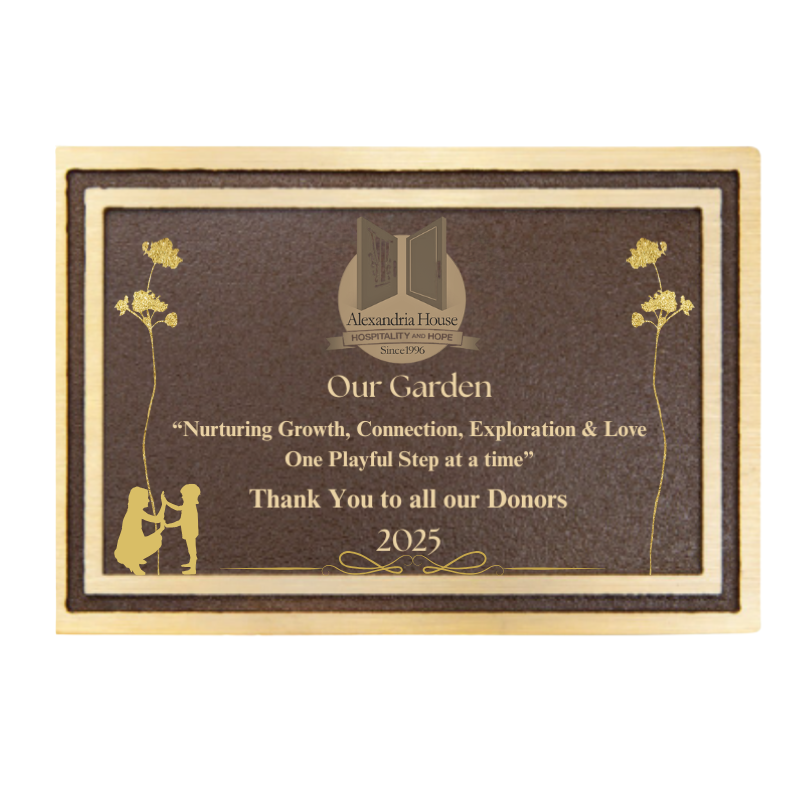 8" x 6" Bronze/Brown Rectangle Cast Aluminum Sign with 24" Aluminum Rod