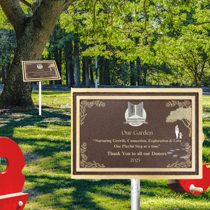 8" x 6" Bronze/Brown Rectangle Cast Aluminum Sign with 24" Aluminum Rod