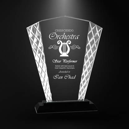 8" Fan Accent Glass on Black Base