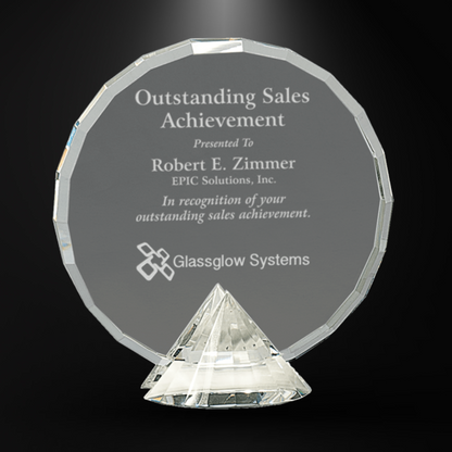 Crystal Clear Round on Clear Diamond Base