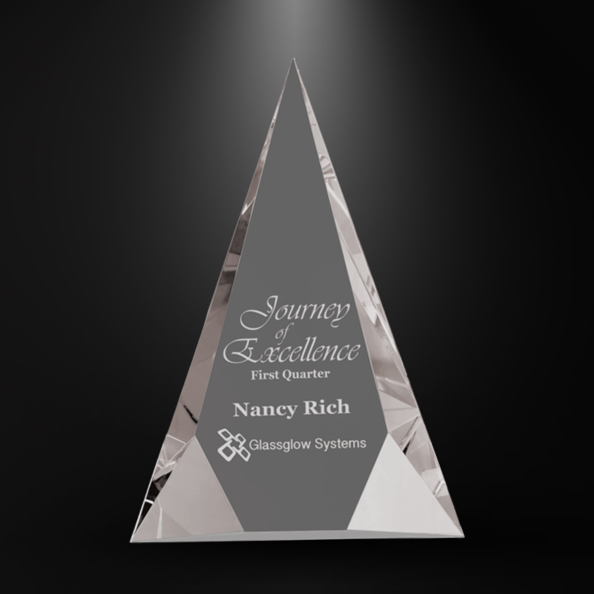 Crystal Clear Facet Triangle