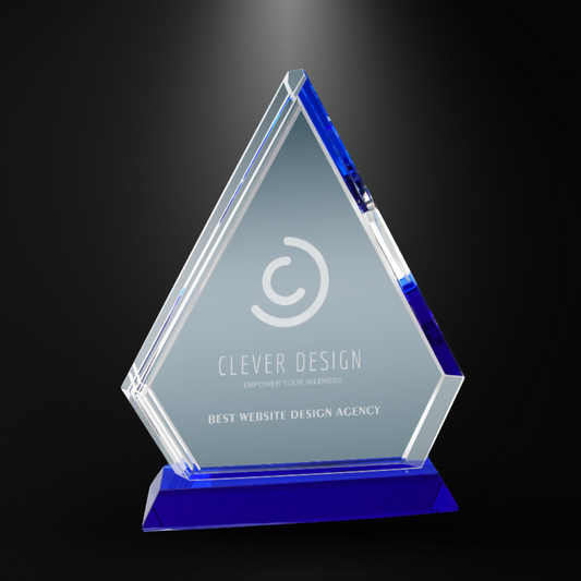 Crystal Diamond Blue Accent on Blue Pedestal Base