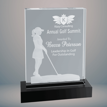 6 1/4" x 8" Crystal 3D Female Golf