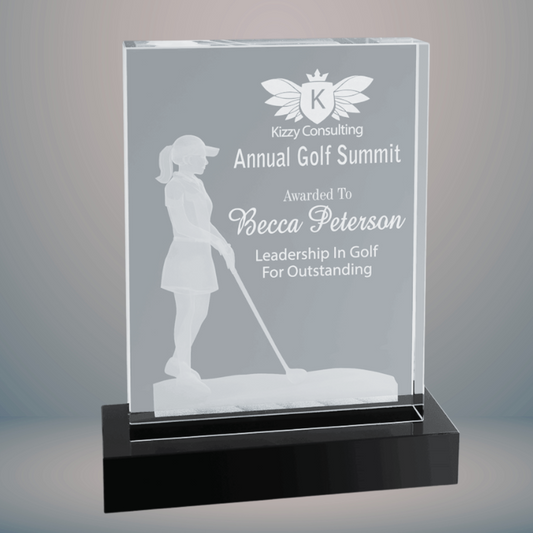 6 1/4" x 8" Crystal 3D Female Golf