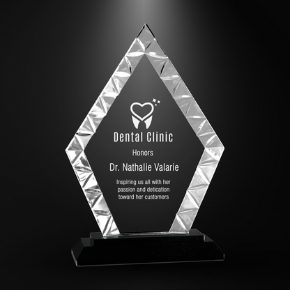 Diamond Accent Glass on Black Base
